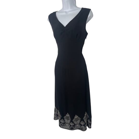 Vintage Maggy London Pinup Style Feminine Dress black Small/ medium - Picture 1 of 8